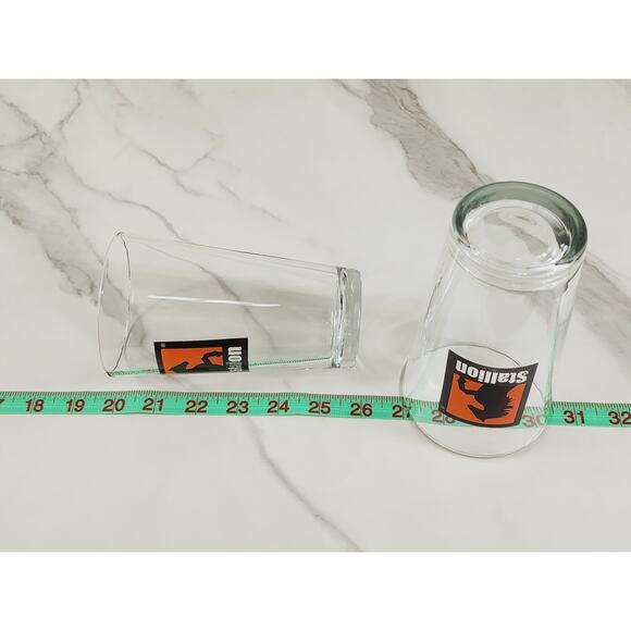 Italian Stallion Horse Pint Beer Clear Glass 16oz Drinkware 5 1/2" Tumbler x2 - Picture 12 of 12